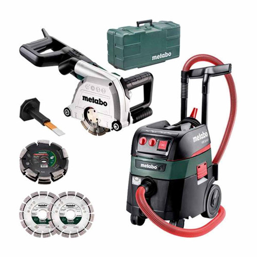 Metabo MFE40 Wall Chaser and ASR35 Vacuum Cleaner 240V Tripleblade