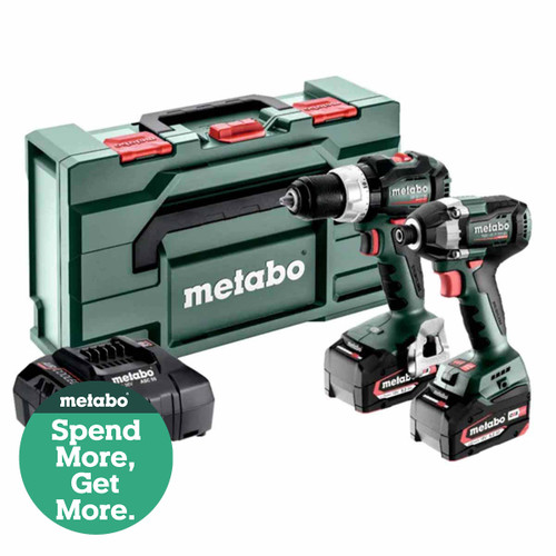 Metabo 2.8.8 18V Brushless Hammer Drill & Impact Driver Combo Set with 2x 5.2Ah Batteries 685200590