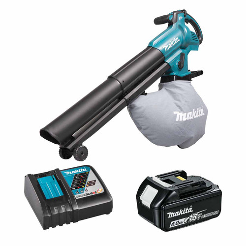 Makita DUB187Z 18V LXT Brushless Blower / Vacuum with 1x 6.0Ah Battery & Fast Charger