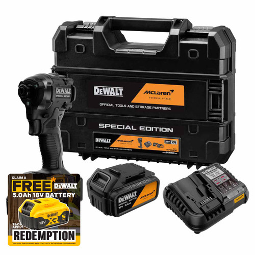 DeWalt DCF86MP2T McLaren F1 18V Impact Driver with 2x 5.0Ah Batteries
