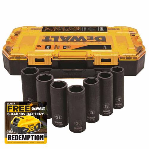 DeWalt DT70905 McLaren 1/2" Drive Deep Impact Socket Set