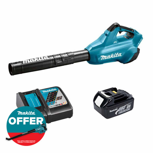 Makita DUB362Z LXT Twin 18V Brushless Blower with 2x 3.0Ah Batteries & Fast Charger