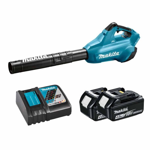 Makita DUB362Z LXT Twin 18V Brushless Blower with 2x 4.0Ah Batteries & Fast Charger