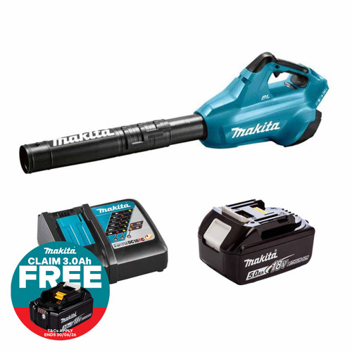 Makita DUB362Z LXT Twin 18V Brushless Blower with 1x 5.0Ah Battery & Fast Charger