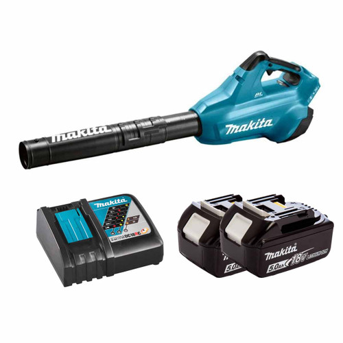 Makita DUB362Z LXT Twin 18V Brushless Blower with 2x 5.0Ah Batteries & Fast Charger