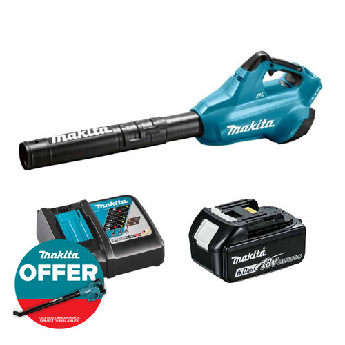 Makita DUB362Z LXT Twin 18V Brushless Blower with 1x 6.0Ah Battery & Fast Charger