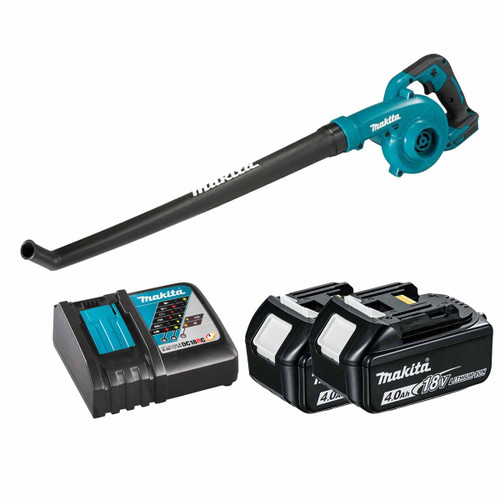 Makita DUB186Z LXT 18V Cordless Blower with 2x 4.0Ah Batteries & Fast Charger