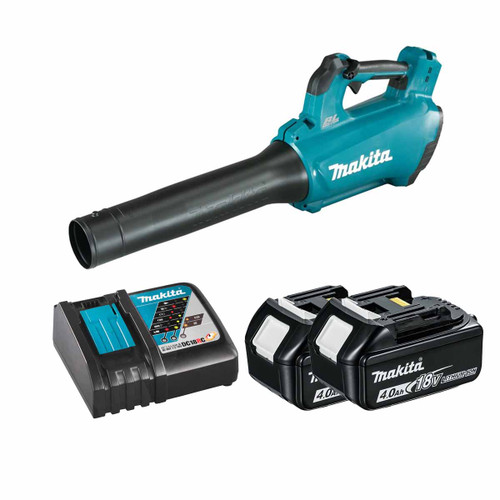 Makita DUB184Z 18V LXT Cordless Brushless Blower with 2x 4.0Ah Batteries & Fast Charger