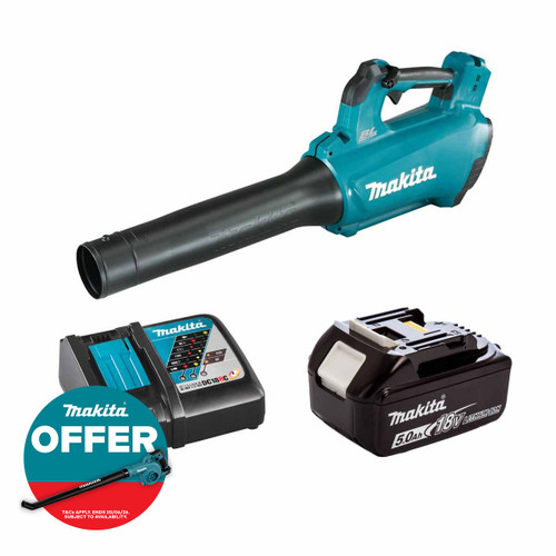 Makita DUB184Z 18V LXT Cordless Brushless Blower with 1x 5.0Ah Battery & Fast Charger