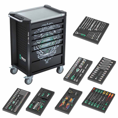 Wera 05150136001 9706 Tool Rebel Roller Cabinet Stainless 2 (Tools & Foam Inserts Included)