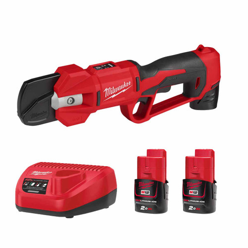 Milwaukee M12BLPRS-202 M12™ Brushless Pruning Shears with 2x 2.0Ah Batteries & Charger