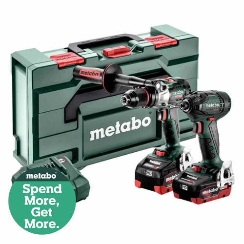 Metabo Combo Set 2.1.15 18V Brushless Hammer Drill & Impact Driver with 2x 5.5Ah Batteries, Charger & Case 685184590