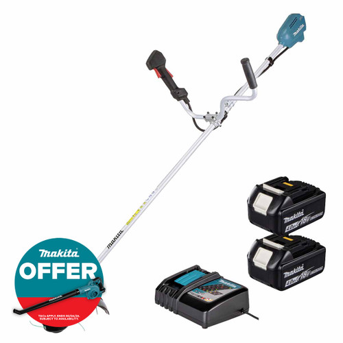 Makita DUR190UZX9 18V LXT Brushless Grass Trimmer 300mm with 2x 4.0Ah Batteries and Charger