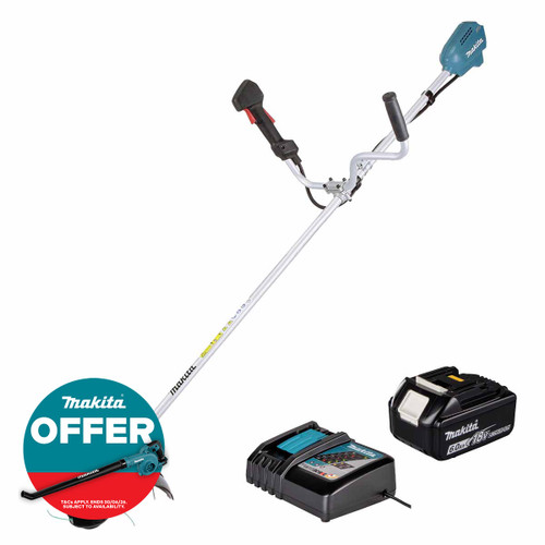 Makita DUR190UZX9 18V LXT Brushless Grass Trimmer 300mm with 1x 6.0Ah Battery and Charger