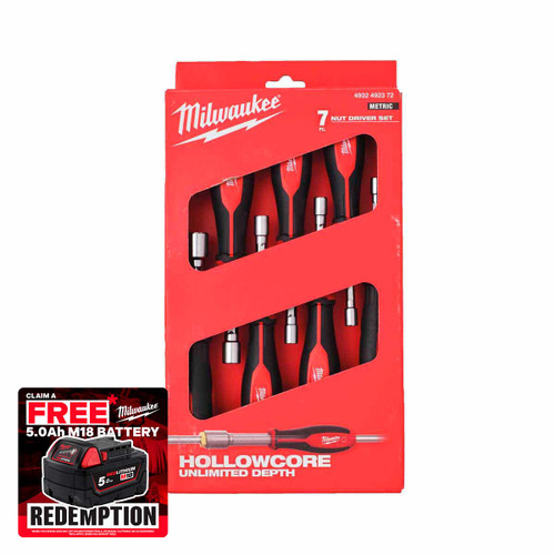 Milwaukee 4932500081 HOLLOWCORE™ Nut Driver Set (7 Pieces)
