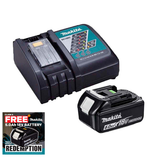 Makita DC18RC 18V LXT Fast Charger with 1x 6.0Ah Battery