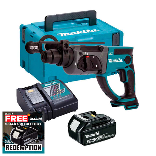 Makita DHR202Z LXT 18V SDS+ Rotary Hammer with 1 x 6.0Ah Battery