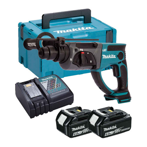 Makita DHR202Z LXT 18V 20mm 3-Mode SDS+ Rotary Hammer with 2 x 6.0Ah Batteries
