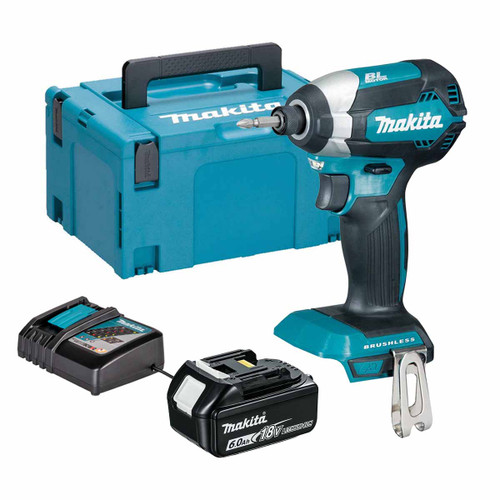 Makita DTD153Z LXT 18V Brushless Impact Driver with 1x 6.0Ah Battery, Charger & Makpac Carry Case