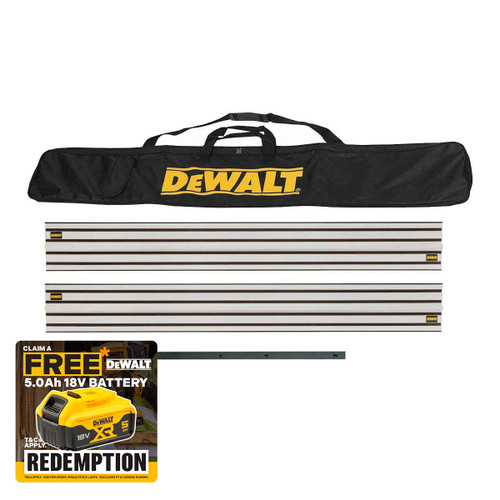 DeWalt DWS5022-XJ 1.5m Plunge Saw Guide Rail Twin Pack with 1x DE6292-XJ Jointing Bar & a Bag