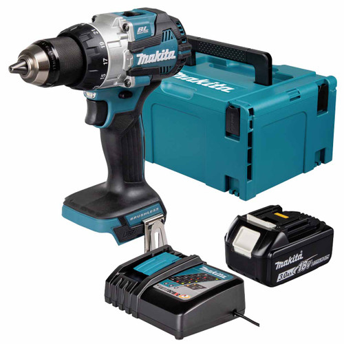Makita DHP489Z 18V LXT Brushless Compact Combi Drill with 1x 3.0Ah Battery, Charger & Makpac Carry Case