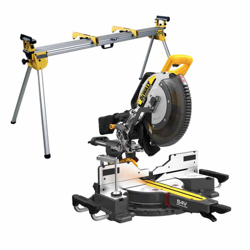 DeWalt DCS781N 54V XR Flexvolt Brushless 305mm Mitre Saw with DE7023 Universal Extendable Mitre Saw Stand (Body Only)