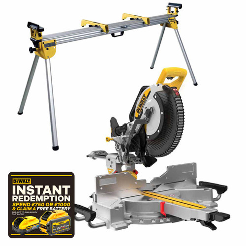 DeWalt DCS782N 18V XR Compact Brushless 305mm Mitre Saw with DE7023 Universal Mitre Saw Stand (Body Only)