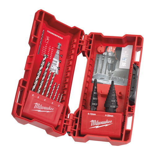 Milwaukee 4932501119 Step Drill Bits & Thunderweb Combo Set (10 Pieces)