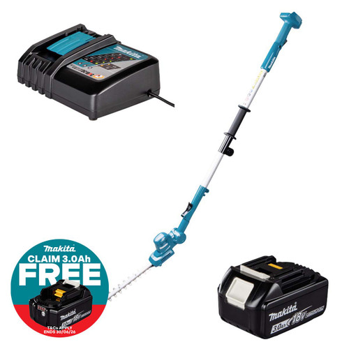 Makita DUN461WZ 18V LXT 460mm Pole Hedge Trimmer with 1x 3.0Ah Battery and Charger