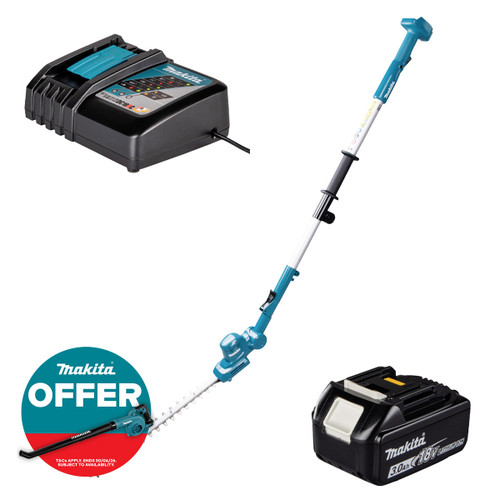 Makita DUN461WZ 18V LXT 460mm Pole Hedge Trimmer with 1x 3.0Ah Battery and Charger