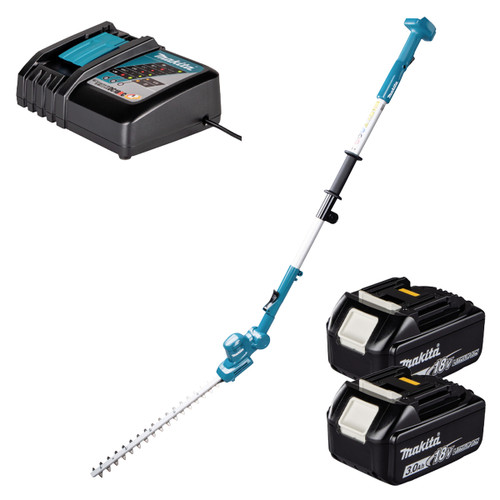 Makita DUN461WZ 18V LXT 460mm Pole Hedge Trimmer with 2x 3.0Ah Batteries and Charger
