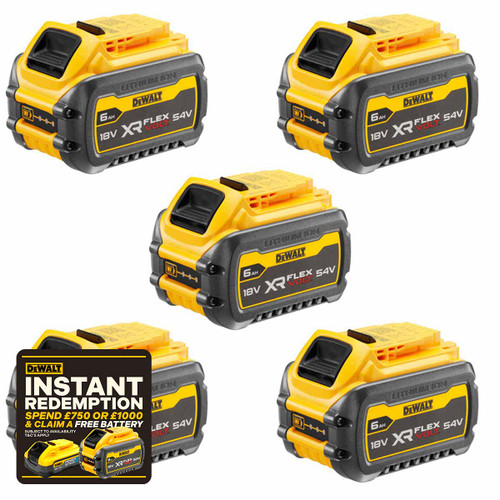 DeWalt DCB546-XJ XR 6.0Ah Flexvolt 18/54V Battery (5 Pack)