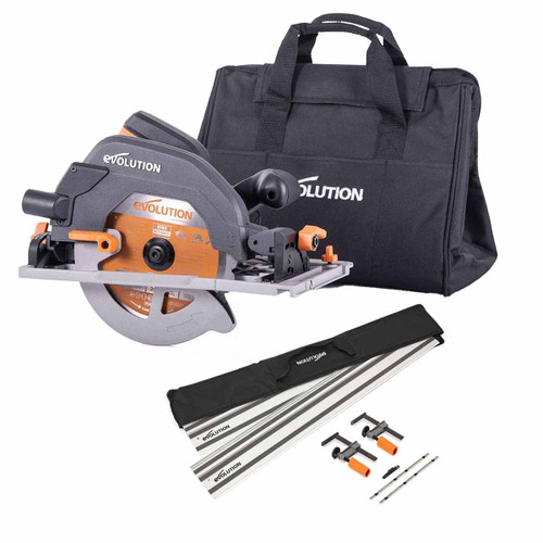Evolution R185CCSX+ 185mm Circular Saw 1600W 240V with Blade, Carry Bag and Rail Kit