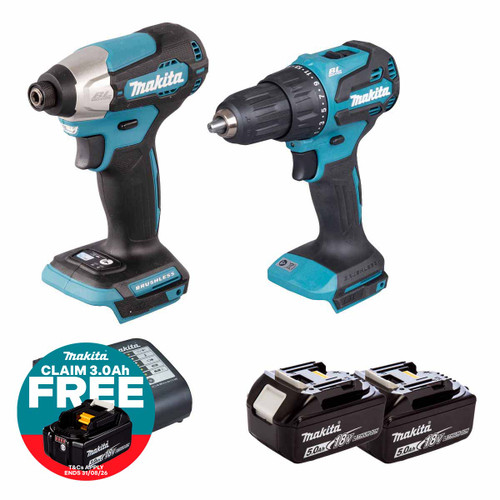 Makita DLX2539ST 18V LXT Combo Kit with 2x 5.0Ah Batteries
