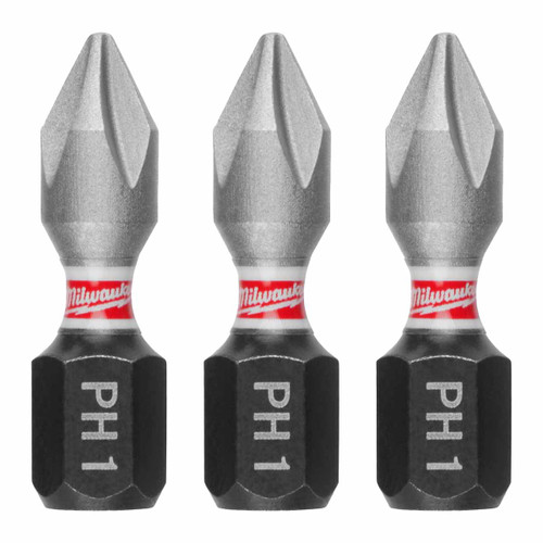 Milwaukee 4932500352 SHOCKWAVE™ Impact Duty PH1 Screwdriving Bits 25mm (3 Pack)