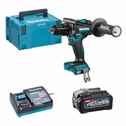 Makita HP001GZ 40V Max XGT Brushless Combi Drill with 1x 4.0Ah Battery, Charger and Makpac Carry Case