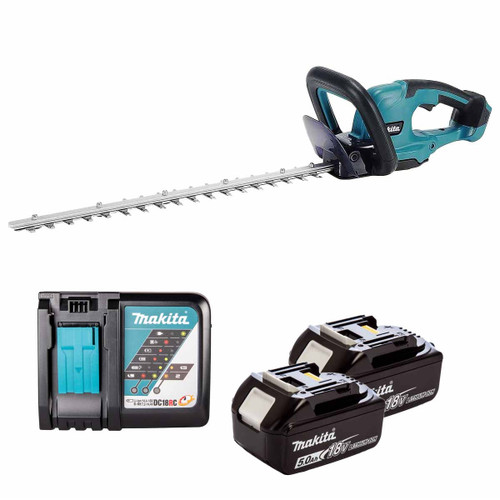 Makita DUH507Z 18V LXT Hedge Trimmer with 2x 5.0Ah Batteries and Charger