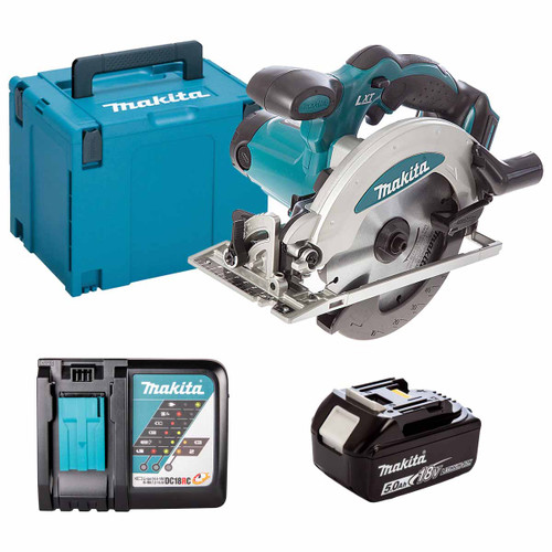 Makita DSS610Z LXT 18V Cordless 165mm Circular Saw with 1x 5.0Ah Battery, Charger and Makpac Carry Case