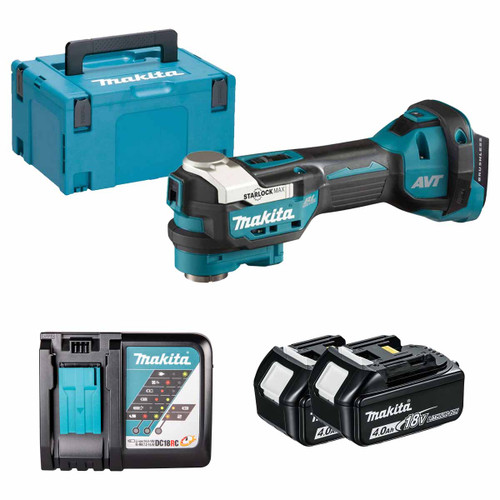Makita DTM52Z LXT 18V Brushless Multi-Tool with 2x 4.0Ah Batteries, Charger and Makpac Carry Case