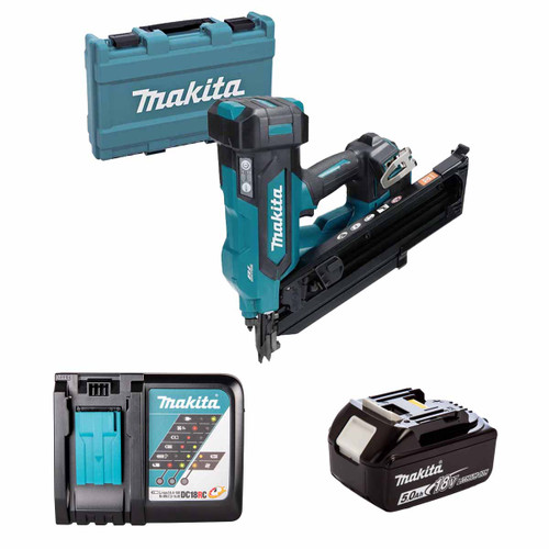 Makita DBN900ZK 18V Framing Nailer LXT with 1x 5.0Ah Battery, Charger and Makpac Carry Case