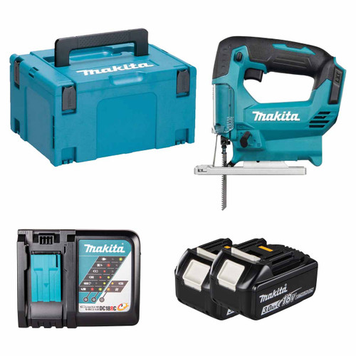 Makita DJV186Z LXT 18V Cordless Jigsaw with 2x 3.0Ah Batteries, Charger and Makpac Carry Case