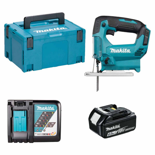 Makita DJV186Z LXT 18V Cordless Jigsaw with 1x 6.0Ah Battery, Charger and Makpac Carry Case