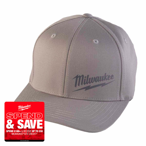 Milwaukee BCSGRSM Baseball Cap, Grey (S / M)