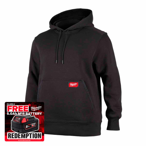 Milwaukee 4932493116 Midweight Work Hoodie, Black (Size S)