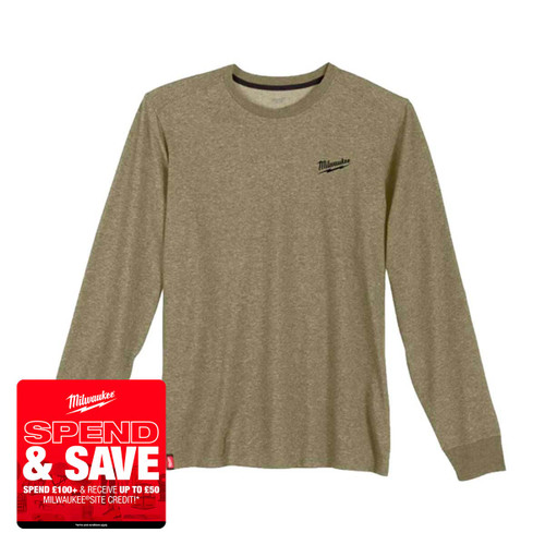 Milwaukee 4932492998 Long Sleeve T-Shirt, Green (Size S)