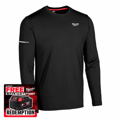 Milwaukee 4932498283 WORKSKIN™ Cold Weather Layer Long Sleeve, Black (Size S)