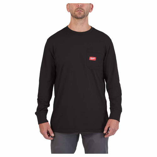 Milwaukee 4932493037 Long Sleeve Work T-Shirt, Black (Size XXL)