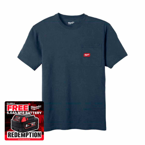 Milwaukee 4932493013 Short Sleeve Work T-Shirt, Blue (Size S)
