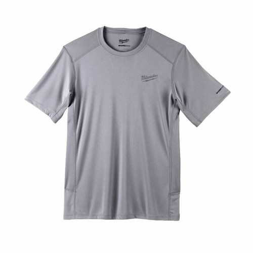Milwaukee 4933478198 WORKSKIN™ Light Weight Performance Short Sleeve Shirt, Grey (Size XXL)