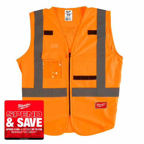 Milwaukee 4932471892 Hi-Visibility Vest Orange (Size S / M)